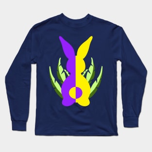 Easter Bunny Violet & Yellow Long Sleeve T-Shirt